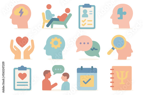 Mental health concept vector illustration for educational design in flat style
