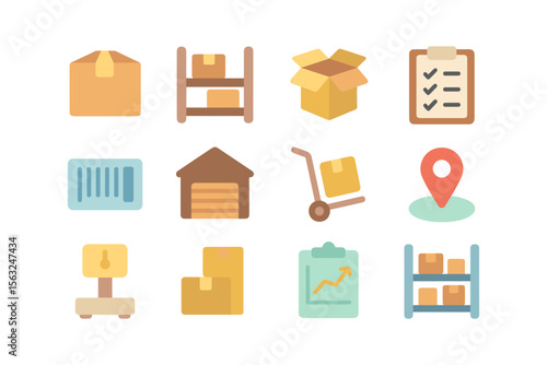 Logistics vector illustration for warehouse and shipping design in flat style