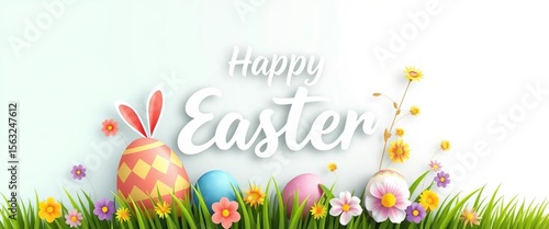 Happy Easter greeting card templates in various colors Vector illustration,  colorful,  hope