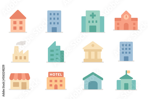 City building collection vector illustration for urban design projects