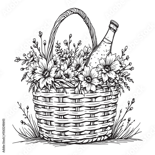 Spring Spritz Soiree' clear vision Simple line art on white background (4)
