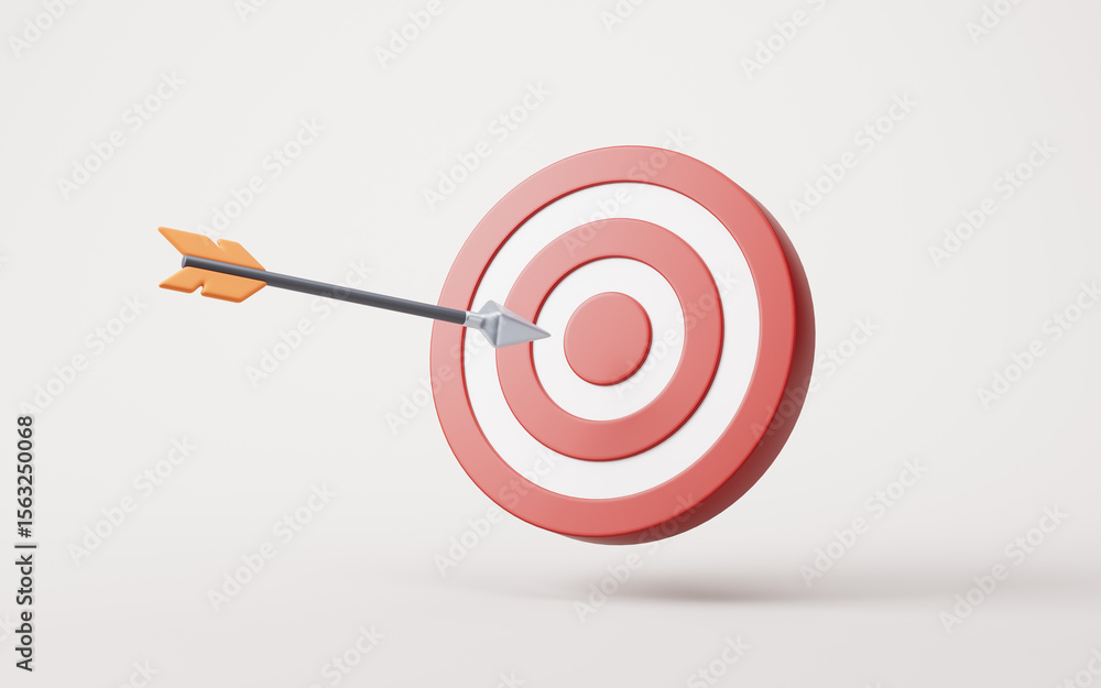 Target center and arrow with business target concept, 3d rendering. Target center and arrow with business target concept, 3d rendering.