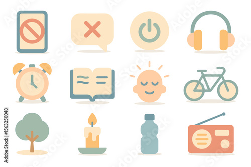 Minimalist digital detox vector illustration for poster or card design