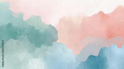 A painting of a pink and blue sky