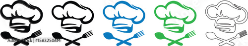Culinary Logo Set with Chef Hat and Utensils