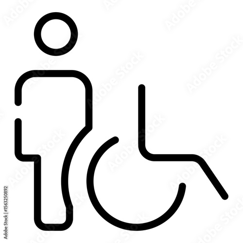 Wheelchair Pickup Accessibility Service Line Icon