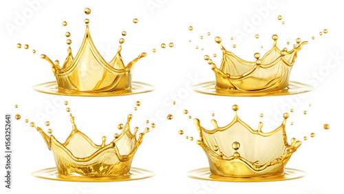 Golden oil splash in sphere PNG Image