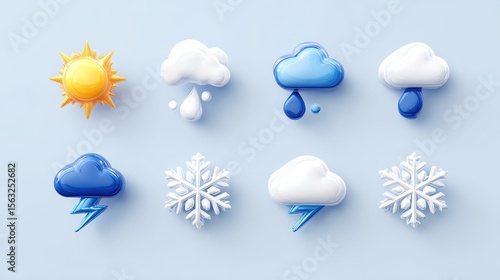 A set of different weather icons