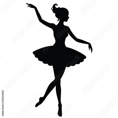 Silhouette of a ballerina performing a graceful dance pose ballet tutu