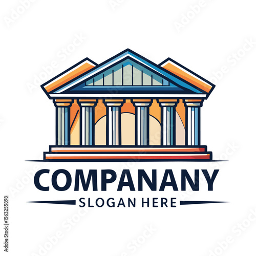 Colorful stylized building logo for a company