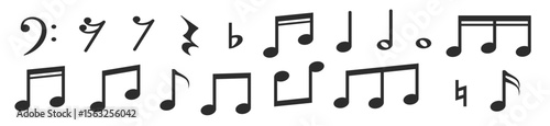 music notes musical melody black note icons modern graphic elements musicals instrumental scores son