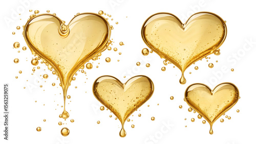 Heart from golden oil splash PNG Image