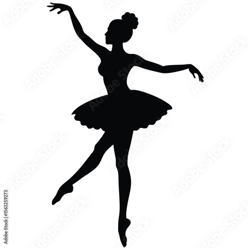 Silhouette of graceful ballerina performing ballet dance performer