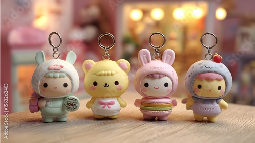 Cute toy keychain, macaron color