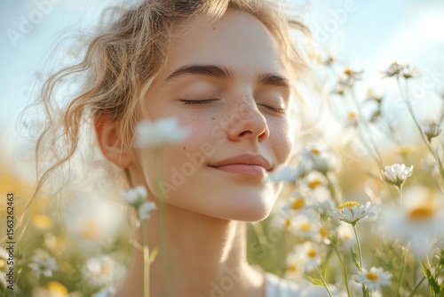 Hypersensitive allergy concept. Woman closing her nose to prevent inhaling seasonal flower pollen, avoiding allergic reactions, Generative AI