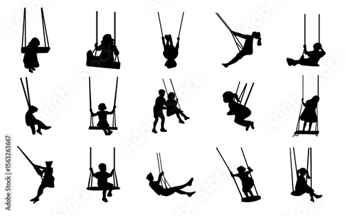 collections of children playing swing silhouettes attractive breeches