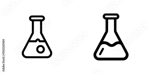 The icon is a simple black and white representation of a flask filled with liquid, used in chemistry