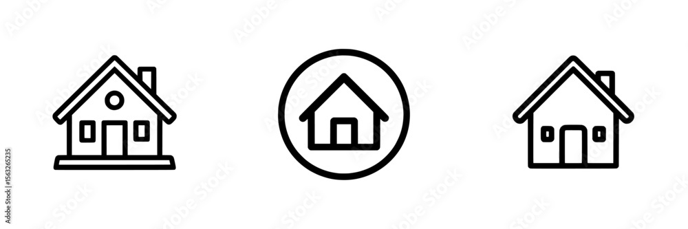 A small black icon of a house on a white background symbolizes home and shelter in a minimalist style A small black icon of a house on a white background symbolizes home and shelter in a minimalist style