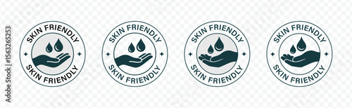 Skin Friendly Product Icons - Dermatologically Tested and Safe for Skin Labels