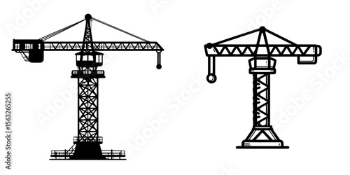 The icon of a jib crane silhouette is set against a clean white background