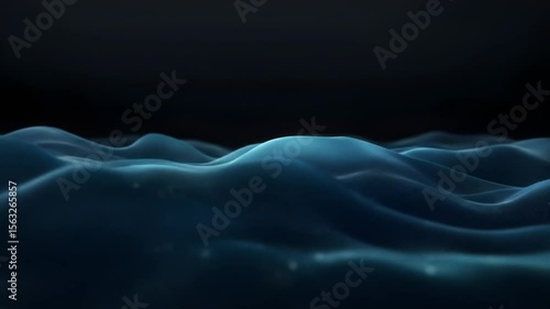 Wallpaper Mural Abstract dark blue undulating forms, resembling a landscape of liquid or waves, creating a sense of depth and motion Torontodigital.ca