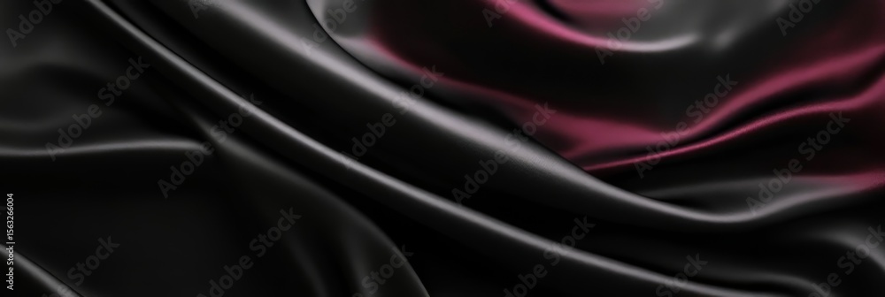 Obraz premium Luxurious Texture of Abstract Fabric Surface Wallpaper with Sleek Black Velvet Touch on Deep Crimson