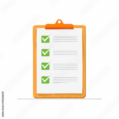 Checklist Template Simple Wooden Clipboard with Checkmarks