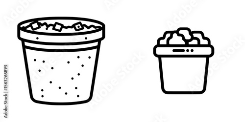 The ice bucket symbol is depicted in a minimalist black and white design