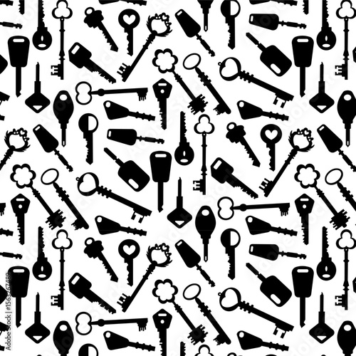 keys silhouettes icon seamless pattern