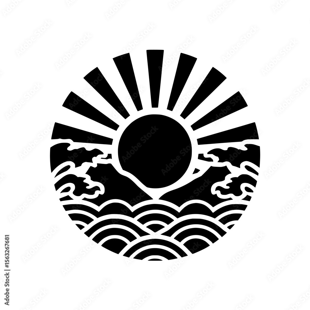 Obraz premium Modern black and white flag icon with a minimalist design suitable for a website or application