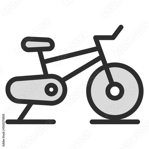 Exercise Bike Icon Stationary Cycling Workout Gym Fitness Equipment Graphic