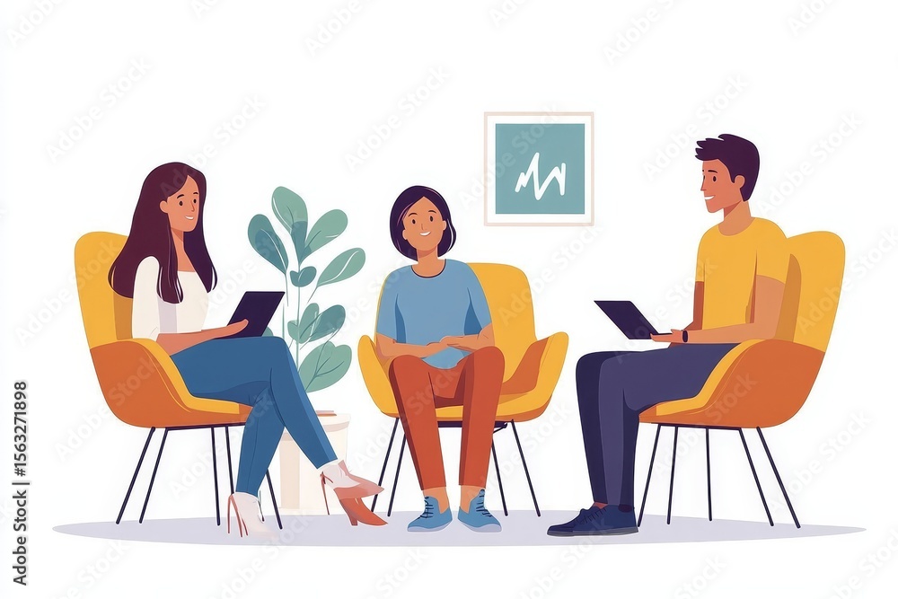 Psychologist talking with a couple during a mental therapy session, guiding them to explore emotional issues and find solutions, Generative AI Psychologist talking with a couple during a mental therapy session, guiding them to explore emotional issues and find solutions, Generative AI