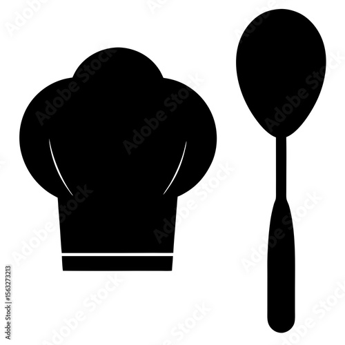 Chef Hat and Spoon Silhouette
