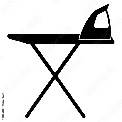 Iron and Ironing Board Silhouette