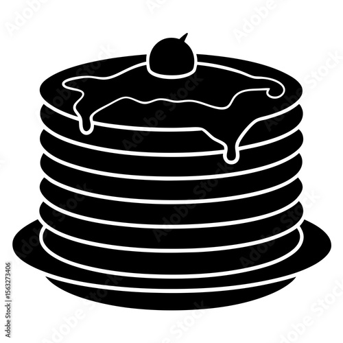Stack of Pancakes Silhouette
