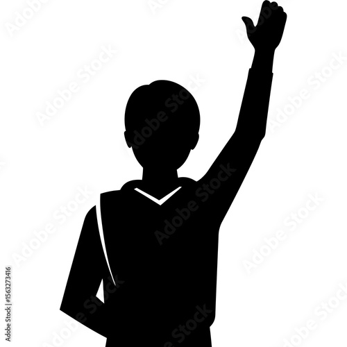 Student Raising Hand Silhouette