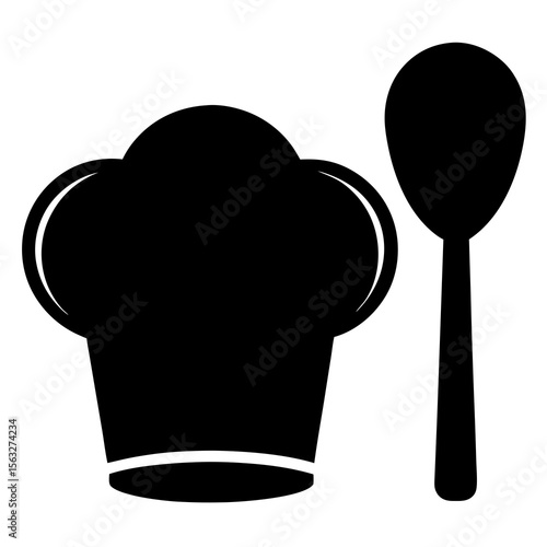 Chef Hat and Spoon Silhouette