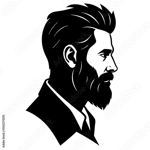 Man with Beard Silhouette