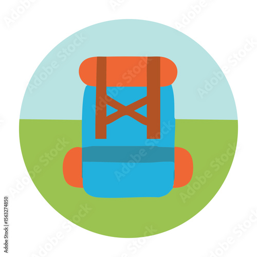 Backpack hiking vector
