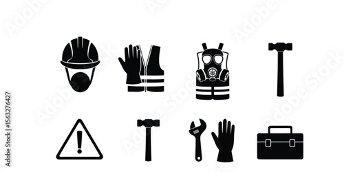 workshop civil safety accessories, all combo, vector,