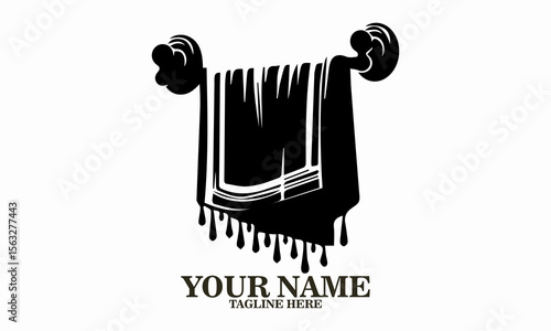 Illustration clean towel on a hanger vector design. Clean towel on a hanger icon and clean towel on a hanger logo design