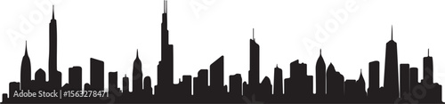 Downtown Skyline Black Outline