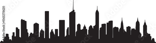 Downtown Skyline Black Outline