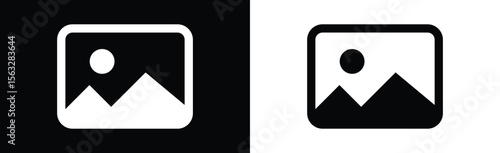 Album icon, Photo gallery icon, Image gallery, symbol, vector, Picture signs. Gallery icon vector, silhouette. Gallery icon for app, logo, website. Vector illustration.