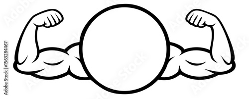 Biceps. Muscle icon. Gym logo. Vector illustration