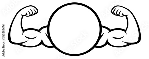 Biceps. Muscle icon. Gym logo. Vector illustration