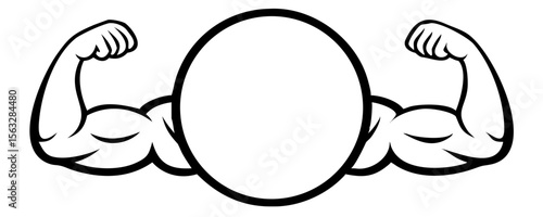 Biceps. Muscle icon. Gym logo. Vector illustration