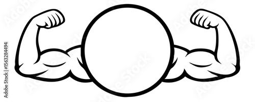 Biceps. Muscle icon. Gym logo. Vector illustration