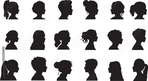 Silhouettes of People Profiles