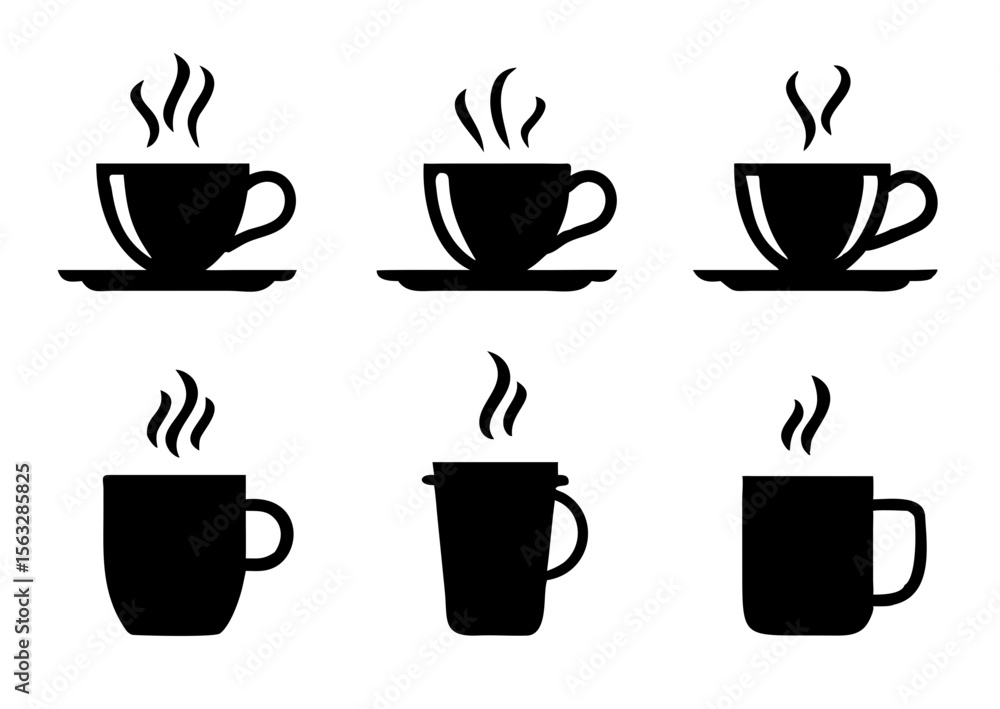 Coffee cup icons set. Vector illustration Coffee cup icons set. Vector illustration